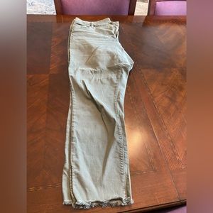 LOFT army green frayed hem khakis